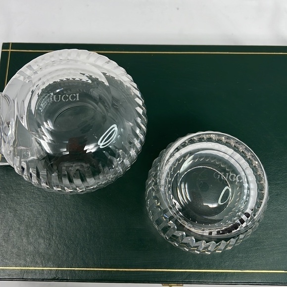 Gucci Vintage Bourbon Water Cut Crystal Set in Original Velvet Box - Picture 10 of 12